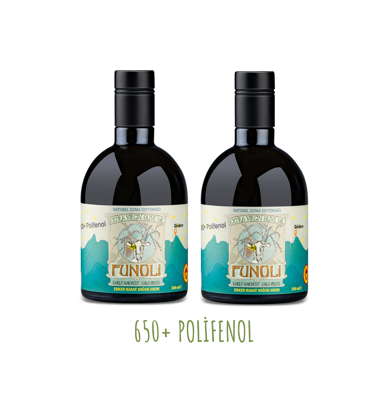 Funoli Premium Göldere Seti Yüksek Polifenol (650+)  2×500 ml