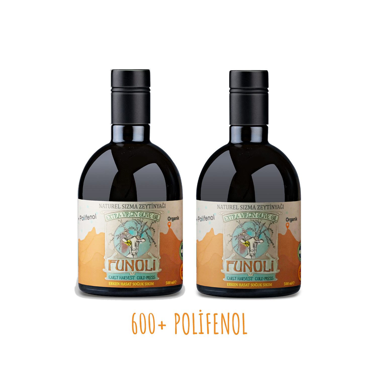 Funoli Premium Organik Seti Yüksek Polifenol(600+) 2x500ml